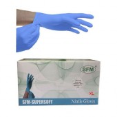 Перчатки смотровые нитриловые неопудренные SFM , голубые, р XL (100 пар/уп)
